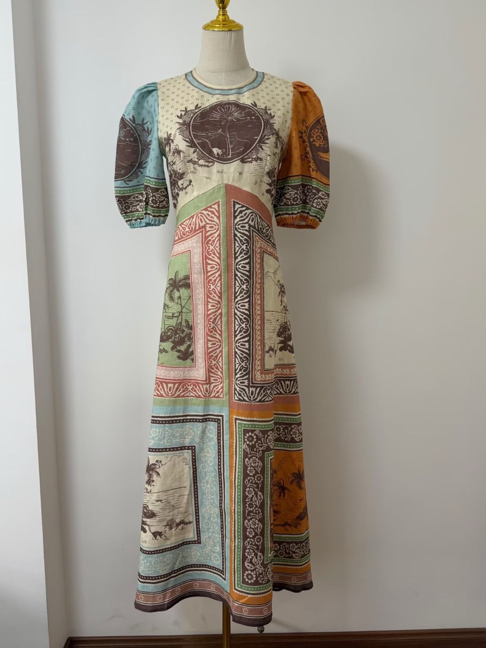 ALEMAIS Alberta Midi Dress Printed Patchwork Midi Dress, 2 4 6 - Picture 4 of 10